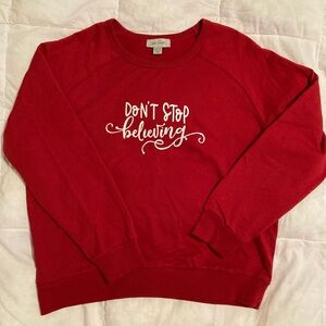 Charlie Paige Red Christmas Top Women’s S/M - New - Don’t Stop Believing